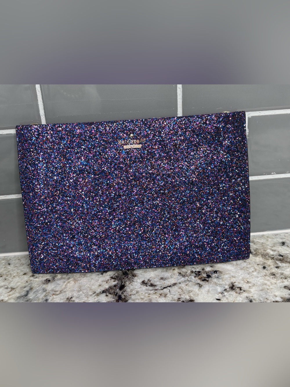Kate Spade glitter clutch